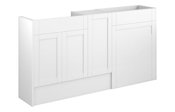 Abbi 1536mm Standard Basin  WC & 1 Door Unit Pack - Matt White (Grey Cab)